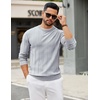 image:imageCOOFANDY Mens Crew Neck Sweater Long Sleeve Ribbed Knit Dress Sweaters Casual Slim Fit PulloverLight Grey
