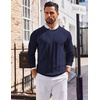 image:imageCOOFANDY Mens Crew Neck Sweater Long Sleeve Ribbed Knit Dress Sweaters Casual Slim Fit PulloverNavy Blue