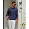 image:imageCOOFANDY Mens Crew Neck Sweater Long Sleeve Ribbed Knit Dress Sweaters Casual Slim Fit PulloverNavy Blue