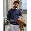 image:imageCOOFANDY Mens Crew Neck Sweater Long Sleeve Ribbed Knit Dress Sweaters Casual Slim Fit PulloverNavy Blue