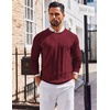 image:imageCOOFANDY Mens Crew Neck Sweater Long Sleeve Ribbed Knit Dress Sweaters Casual Slim Fit PulloverWine Red