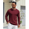 image:imageCOOFANDY Mens Crew Neck Sweater Long Sleeve Ribbed Knit Dress Sweaters Casual Slim Fit PulloverWine Red