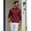 image:imageCOOFANDY Mens Crew Neck Sweater Long Sleeve Ribbed Knit Dress Sweaters Casual Slim Fit PulloverWine Red