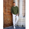 image:imageCOOFANDY Mens Crew Neck Sweaters Long Sleeve Lightweight Knit Dress Pullover SweatersArmy Green