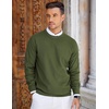 image:imageCOOFANDY Mens Crew Neck Sweaters Long Sleeve Lightweight Knit Dress Pullover SweatersArmy Green