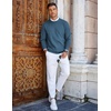 image:imageCOOFANDY Mens Crew Neck Sweaters Long Sleeve Lightweight Knit Dress Pullover SweatersBlue
