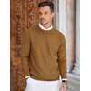 image:imageCOOFANDY Mens Crew Neck Sweaters Long Sleeve Lightweight Knit Dress Pullover SweatersBrown