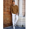 image:imageCOOFANDY Mens Crew Neck Sweaters Long Sleeve Lightweight Knit Dress Pullover SweatersBrown