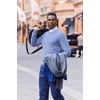 image:imageCOOFANDY Mens Crew Neck Sweaters Long Sleeve Lightweight Knit Dress Pullover SweatersClear Blue