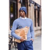 image:imageCOOFANDY Mens Crew Neck Sweaters Long Sleeve Lightweight Knit Dress Pullover SweatersClear Blue