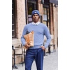 image:imageCOOFANDY Mens Crew Neck Sweaters Long Sleeve Lightweight Knit Dress Pullover SweatersClear Blue