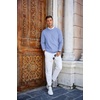 image:imageCOOFANDY Mens Crew Neck Sweaters Long Sleeve Lightweight Knit Dress Pullover SweatersClear Blue