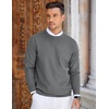 image:imageCOOFANDY Mens Crew Neck Sweaters Long Sleeve Lightweight Knit Dress Pullover SweatersDark Gray