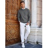 image:imageCOOFANDY Mens Crew Neck Sweaters Long Sleeve Lightweight Knit Dress Pullover SweatersDark Gray