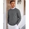 image:imageCOOFANDY Mens Crew Neck Sweaters Long Sleeve Lightweight Knit Dress Pullover SweatersDark Gray