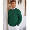 image:imageCOOFANDY Mens Crew Neck Sweaters Long Sleeve Lightweight Knit Dress Pullover SweatersDark Green