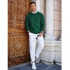 image:imageCOOFANDY Mens Crew Neck Sweaters Long Sleeve Lightweight Knit Dress Pullover SweatersDark Green