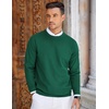 image:imageCOOFANDY Mens Crew Neck Sweaters Long Sleeve Lightweight Knit Dress Pullover SweatersDark Green
