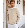 image:imageCOOFANDY Mens Crew Neck Sweaters Long Sleeve Lightweight Knit Dress Pullover SweatersKhaki