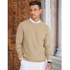 image:imageCOOFANDY Mens Crew Neck Sweaters Long Sleeve Lightweight Knit Dress Pullover SweatersLight Camel