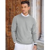 image:imageCOOFANDY Mens Crew Neck Sweaters Long Sleeve Lightweight Knit Dress Pullover SweatersLight Gray