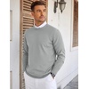 image:imageCOOFANDY Mens Crew Neck Sweaters Long Sleeve Lightweight Knit Dress Pullover SweatersLight Gray