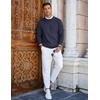 image:imageCOOFANDY Mens Crew Neck Sweaters Long Sleeve Lightweight Knit Dress Pullover SweatersNavy Blue