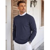 image:imageCOOFANDY Mens Crew Neck Sweaters Long Sleeve Lightweight Knit Dress Pullover SweatersNavy Blue