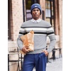 image:imageCOOFANDY Mens Crew Neck Sweaters Long Sleeve Lightweight Knit Dress Pullover SweatersStripeslight Gray