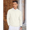 image:imageCOOFANDY Mens Crew Neck Sweaters Long Sleeve Lightweight Knit Dress Pullover SweatersWhite