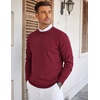 image:imageCOOFANDY Mens Crew Neck Sweaters Long Sleeve Lightweight Knit Dress Pullover SweatersWine Red