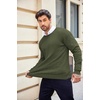 image:imageCOOFANDY Mens Crewneck Knit Sweater Slim Fit Lightweight Casual Twist Patterned Cable Knitted PulloverAarmygreen