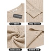 image:imageCOOFANDY Mens Crewneck Knit Sweater Slim Fit Lightweight Casual Twist Patterned Cable Knitted PulloverAbeige