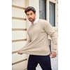 image:imageCOOFANDY Mens Crewneck Knit Sweater Slim Fit Lightweight Casual Twist Patterned Cable Knitted PulloverAbeige