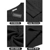 image:imageCOOFANDY Mens Crewneck Knit Sweater Slim Fit Lightweight Casual Twist Patterned Cable Knitted PulloverAblack