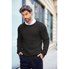 image:imageCOOFANDY Mens Crewneck Knit Sweater Slim Fit Lightweight Casual Twist Patterned Cable Knitted PulloverAblack
