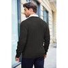 image:imageCOOFANDY Mens Crewneck Knit Sweater Slim Fit Lightweight Casual Twist Patterned Cable Knitted PulloverAblack