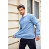 image:imageCOOFANDY Mens Crewneck Knit Sweater Slim Fit Lightweight Casual Twist Patterned Cable Knitted PulloverAblue