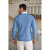 image:imageCOOFANDY Mens Crewneck Knit Sweater Slim Fit Lightweight Casual Twist Patterned Cable Knitted PulloverAblue