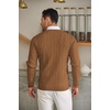 image:imageCOOFANDY Mens Crewneck Knit Sweater Slim Fit Lightweight Casual Twist Patterned Cable Knitted PulloverAbrown