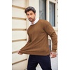 image:imageCOOFANDY Mens Crewneck Knit Sweater Slim Fit Lightweight Casual Twist Patterned Cable Knitted PulloverAbrown