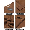 image:imageCOOFANDY Mens Crewneck Knit Sweater Slim Fit Lightweight Casual Twist Patterned Cable Knitted PulloverAbrown