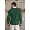 image:imageCOOFANDY Mens Crewneck Knit Sweater Slim Fit Lightweight Casual Twist Patterned Cable Knitted PulloverAdark Green