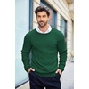 image:imageCOOFANDY Mens Crewneck Knit Sweater Slim Fit Lightweight Casual Twist Patterned Cable Knitted PulloverAdark Green