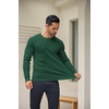 image:imageCOOFANDY Mens Crewneck Knit Sweater Slim Fit Lightweight Casual Twist Patterned Cable Knitted PulloverAdark Green