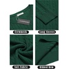 image:imageCOOFANDY Mens Crewneck Knit Sweater Slim Fit Lightweight Casual Twist Patterned Cable Knitted PulloverAdark Green