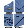 image:imageCOOFANDY Mens Crewneck Knit Sweater Slim Fit Lightweight Casual Twist Patterned Cable Knitted PulloverAdenim Blue