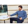 image:imageCOOFANDY Mens Crewneck Knit Sweater Slim Fit Lightweight Casual Twist Patterned Cable Knitted PulloverAdenim Blue