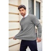 image:imageCOOFANDY Mens Crewneck Knit Sweater Slim Fit Lightweight Casual Twist Patterned Cable Knitted PulloverAgrey