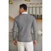 image:imageCOOFANDY Mens Crewneck Knit Sweater Slim Fit Lightweight Casual Twist Patterned Cable Knitted PulloverAgrey
